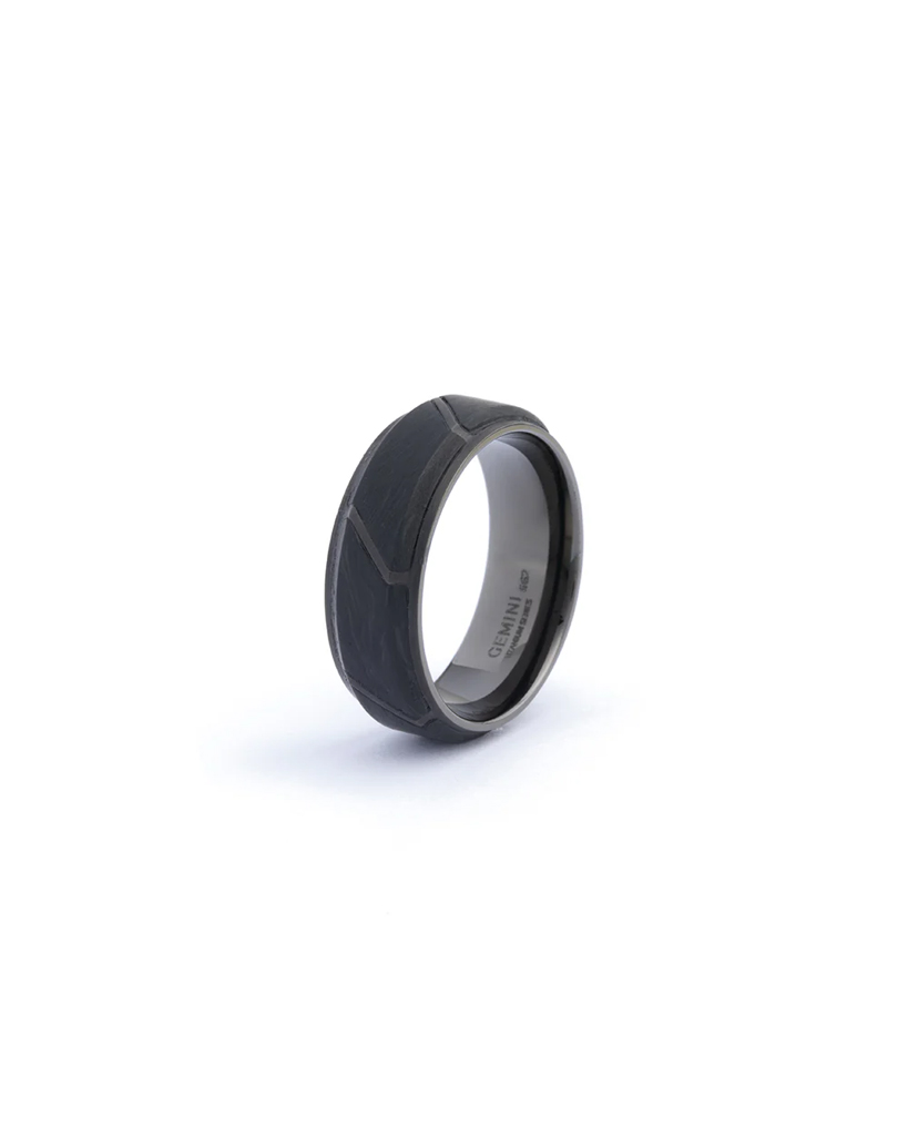 GEMINI Black titanium ring lifestyle