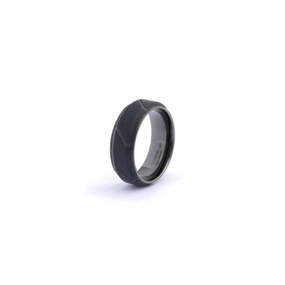 GEMINI Black titanium ring