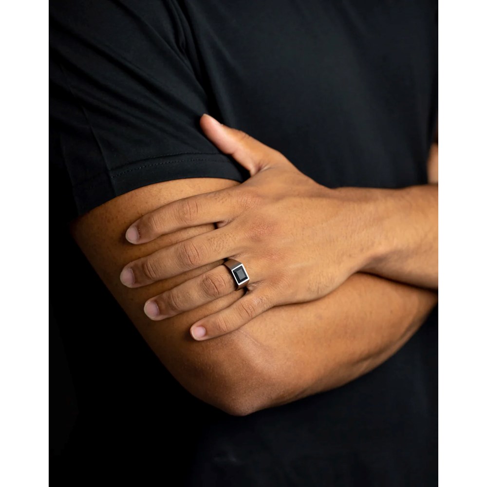 GEMINI Titanium signet ring