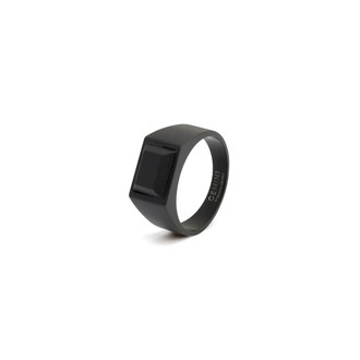 GEMINI Black Titanium signet ring