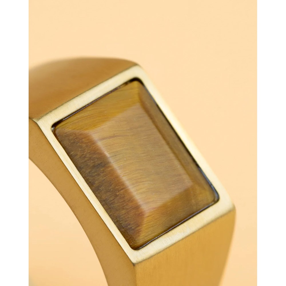 GEMINI 18k gold plated Titanium signet ring