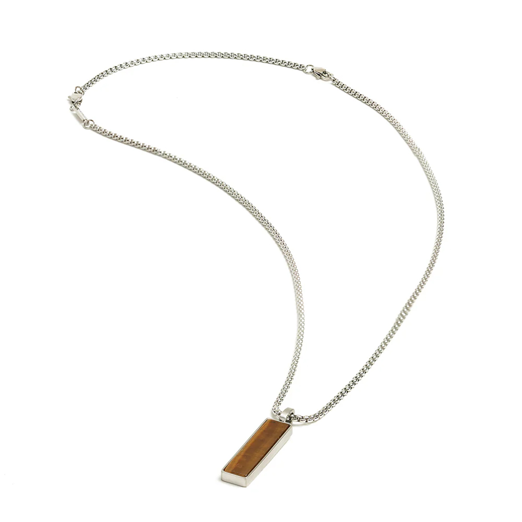 GEMINI TIGER EYE STONE NECKLACE lifestyle