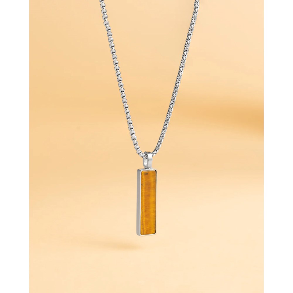 GEMINI TIGER EYE STONE NECKLACE