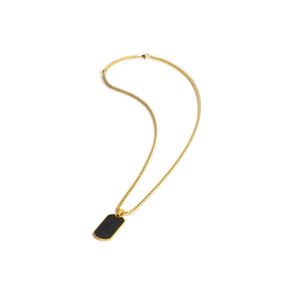 GEMINI FORGED CARBON NECKLACE GOLD-PLATED