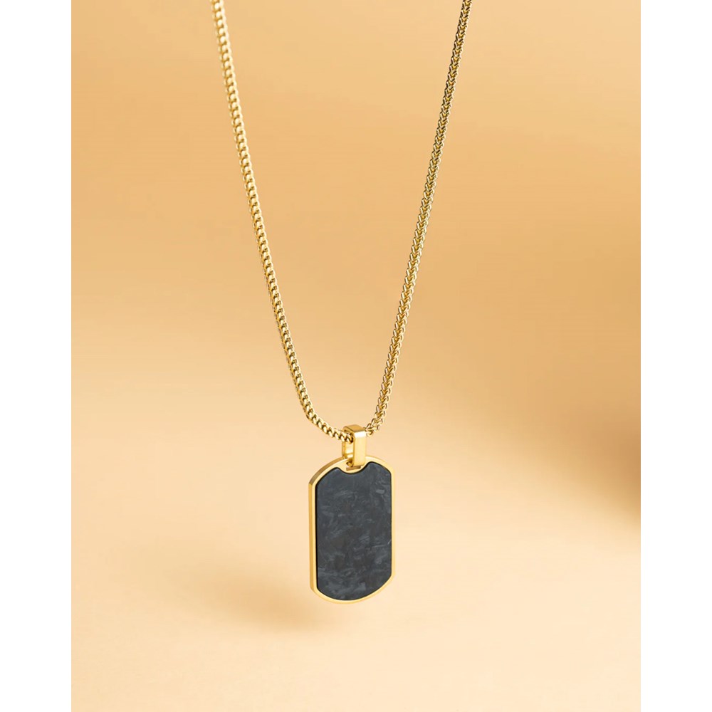 GEMINI FORGED CARBON NECKLACE GOLD-PLATED