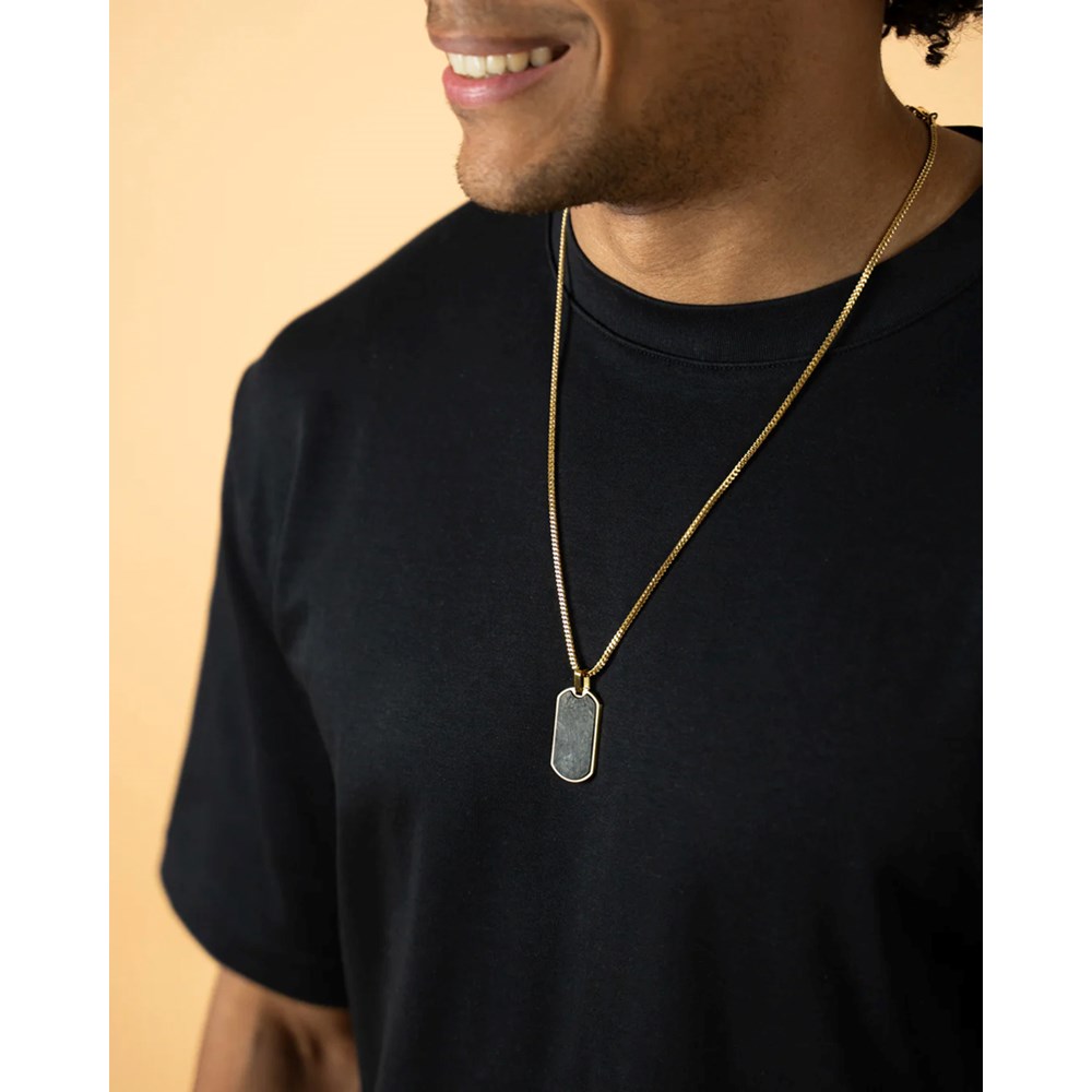 GEMINI FORGED CARBON NECKLACE GOLD-PLATED