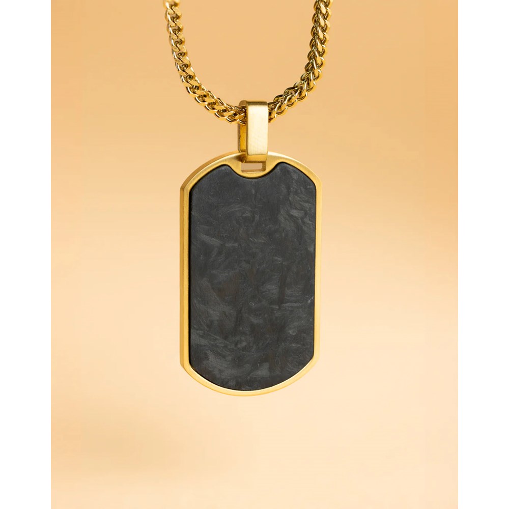 GEMINI FORGED CARBON NECKLACE GOLD-PLATED