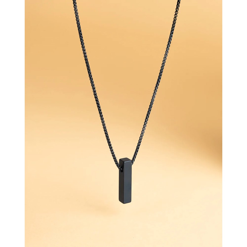 GEMINI BLACK AGATE STONE NECKLACE