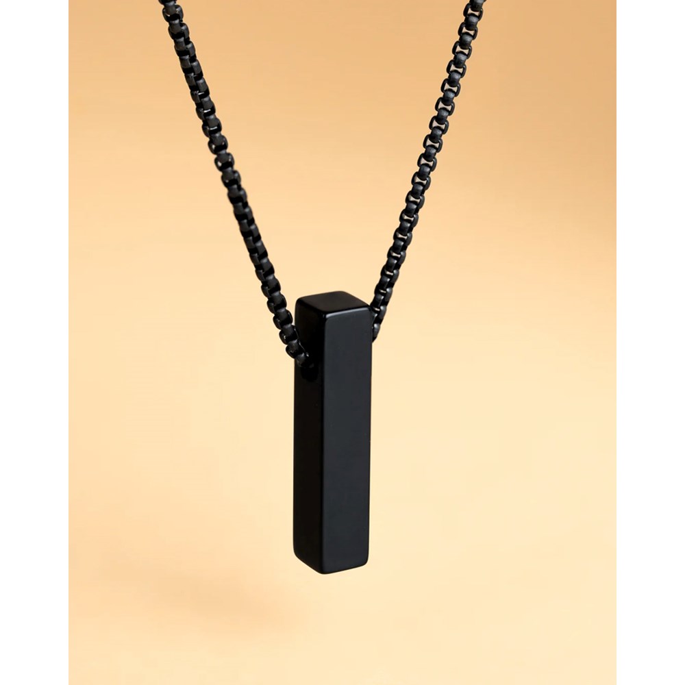 GEMINI BLACK AGATE STONE NECKLACE