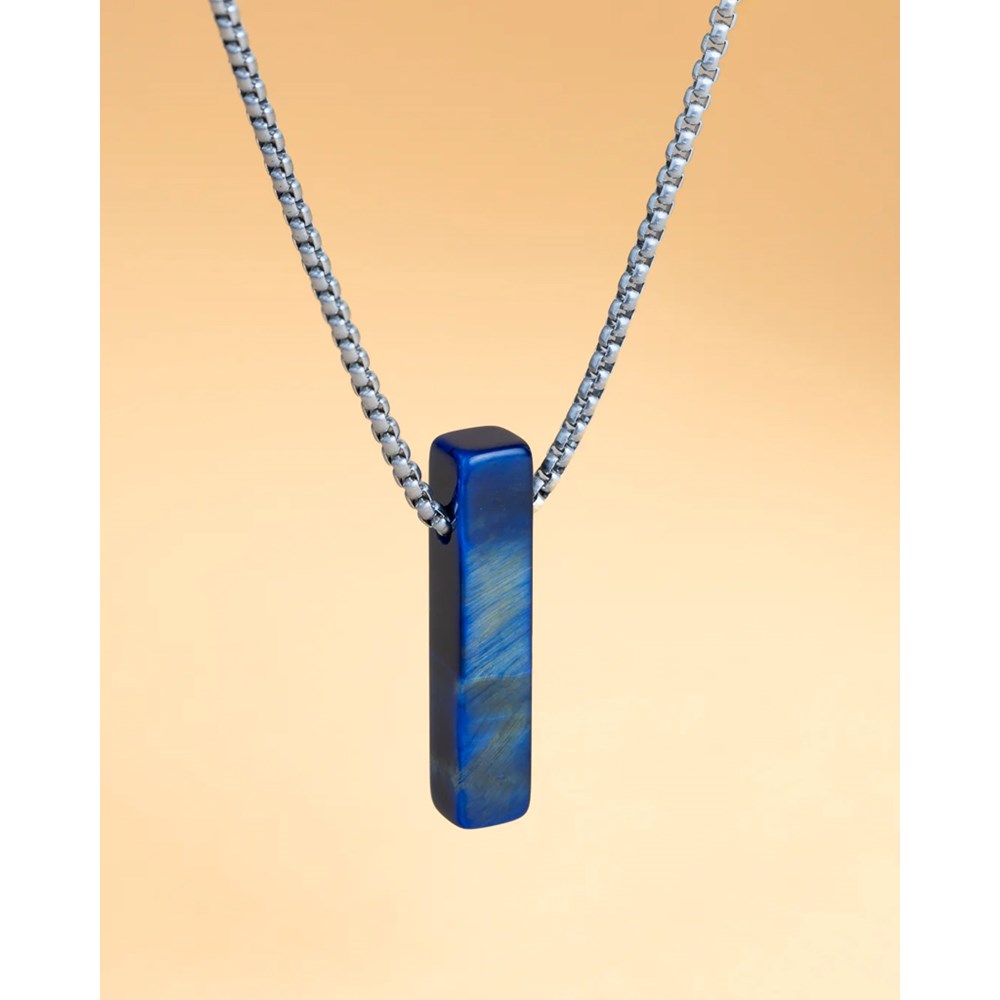 GEMINI BLUE TIGER EYE STONE NECKLACE