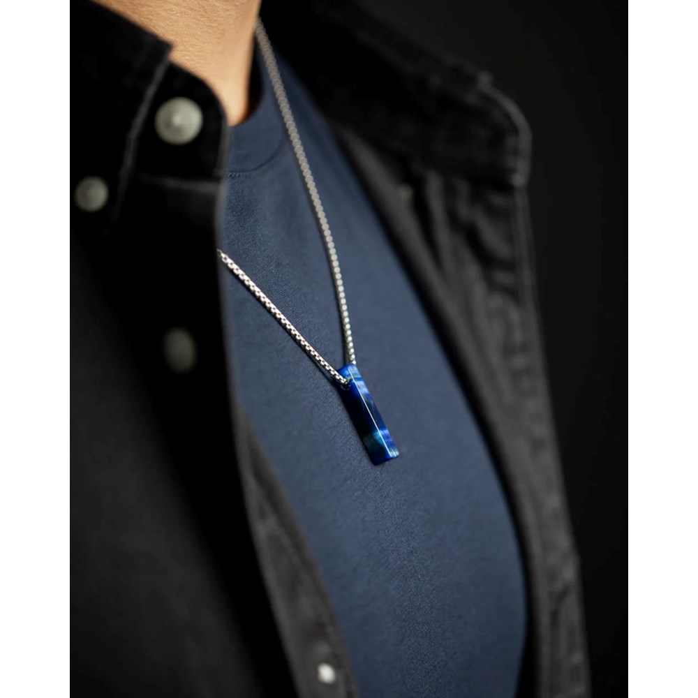 GEMINI BLUE TIGER EYE STONE NECKLACE
