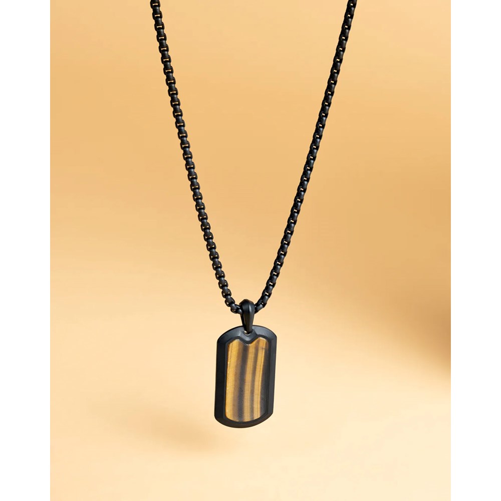 GEMINI TIGER EYE STONE NECKLACE