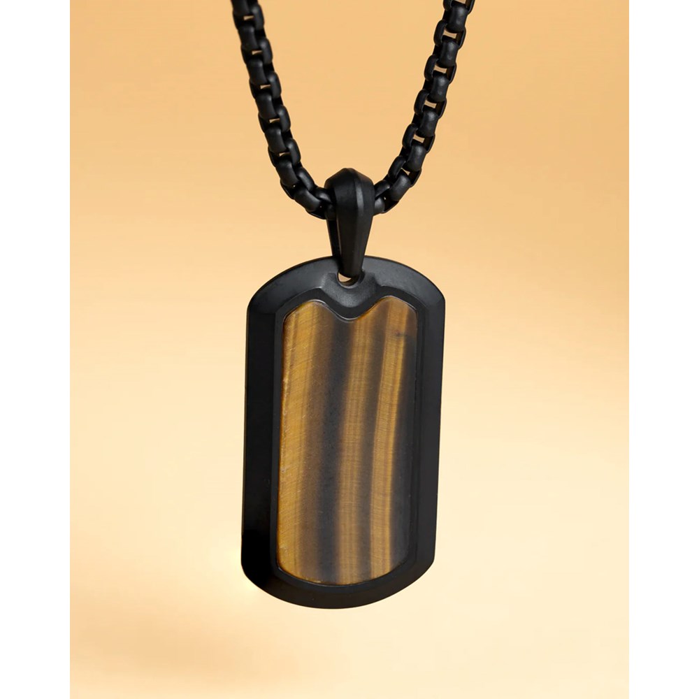 GEMINI TIGER EYE STONE NECKLACE