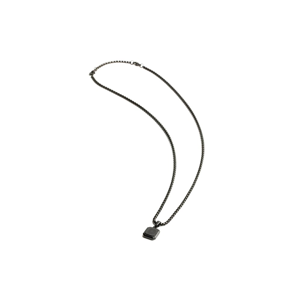 GEMINI BLACK AGATE STONE NECKLACE