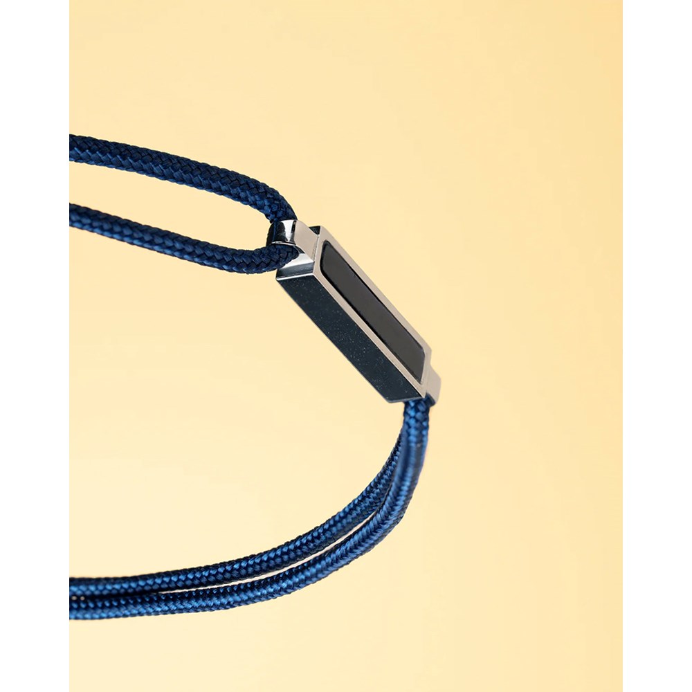 GEMINI BLUE TIGER EYE STONE NYLON BRACELET