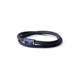 GEMINI TIGER EYE STONE LEATHER BRACELET