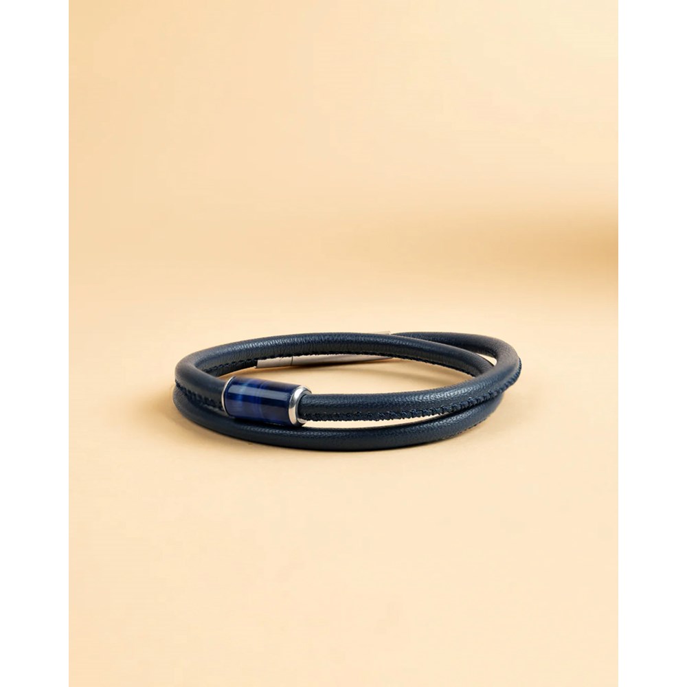 GEMINI TIGER EYE STONE LEATHER BRACELET