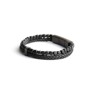 GEMINI BLACK AGATE STONE BRACELET