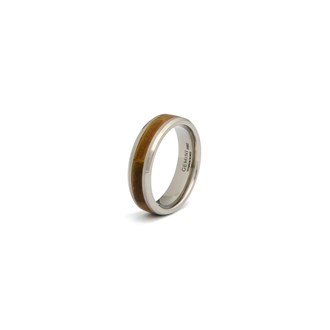 GEMINI TIGER EYE STONE TITANIUM RING