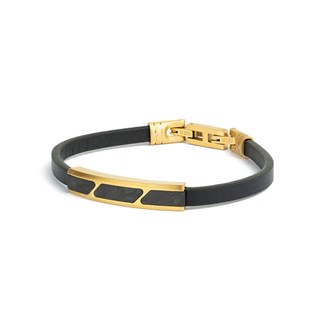 GEMINI GOLD-PLATED NAPPA LEATHER BRACELET