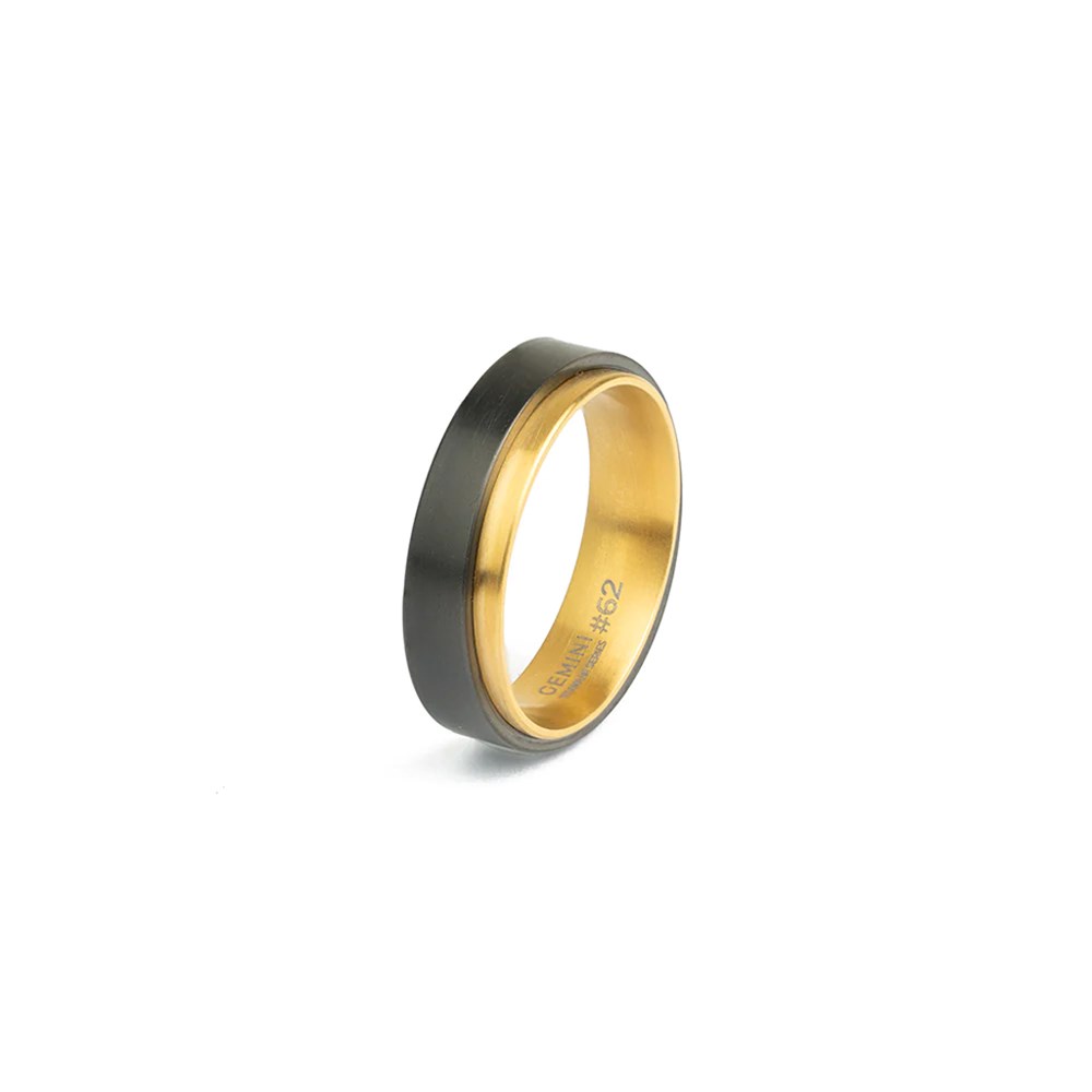 GEMINI TWO-TONED TITANIUM RING