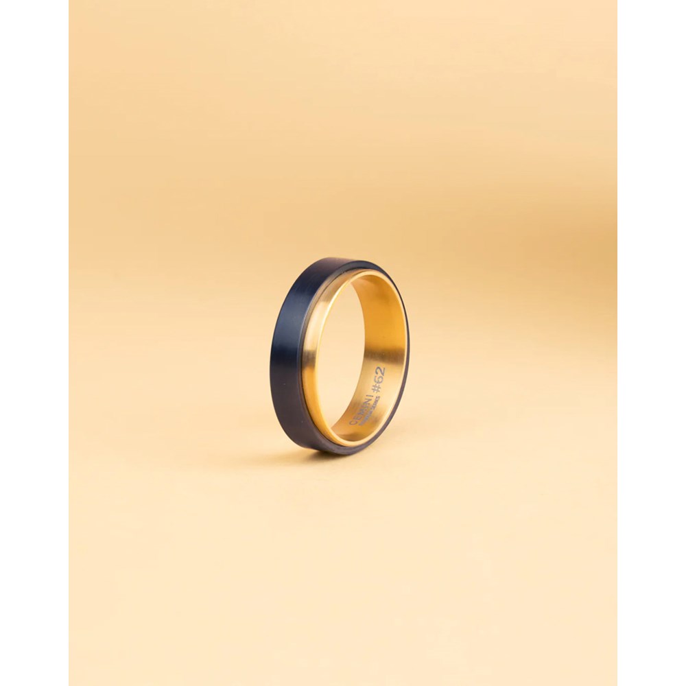 GEMINI TWO-TONED TITANIUM RING