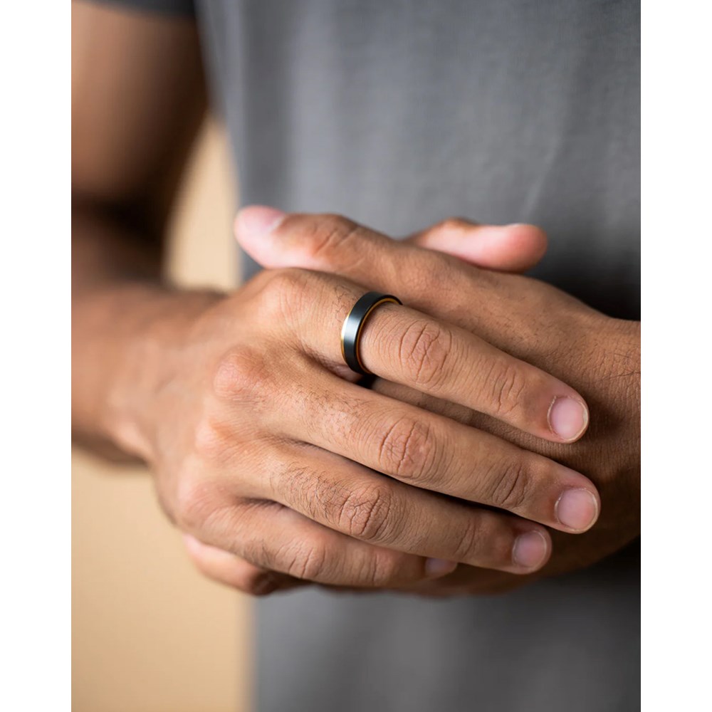 GEMINI TWO-TONED TITANIUM RING