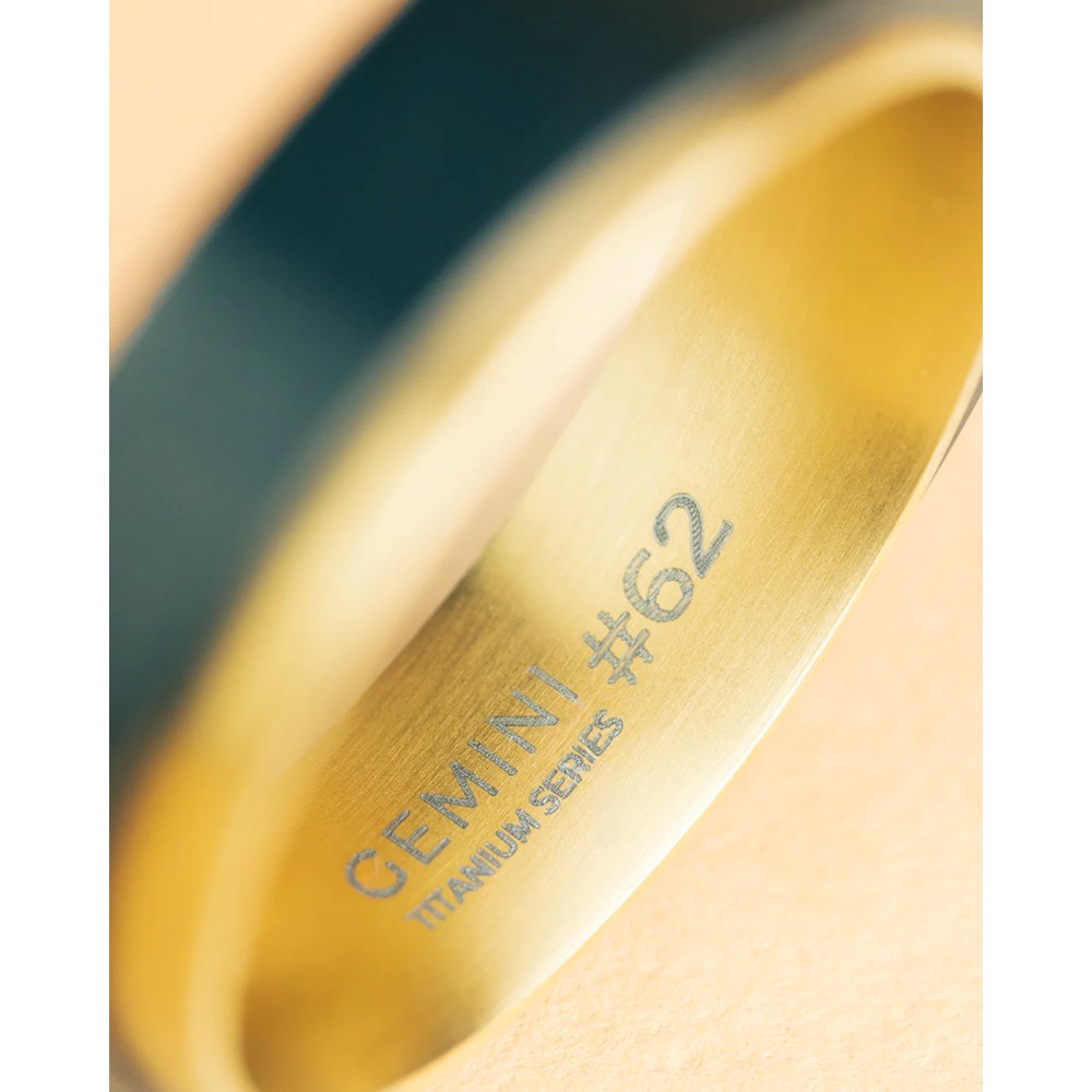 GEMINI TWO-TONED TITANIUM RING