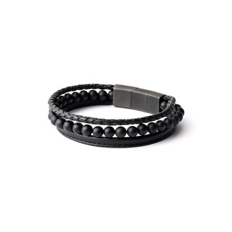 GEMINI AGATE STONE NAPPA LEATHER BRACELET