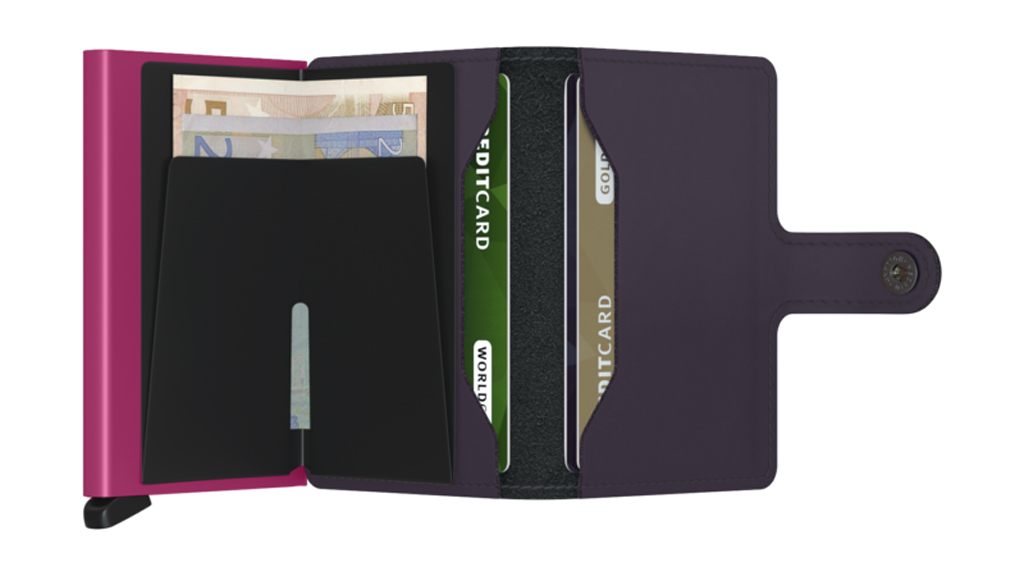 SECRID Miniwallet Matte Dark-Purple-Fuchsia lifestyle