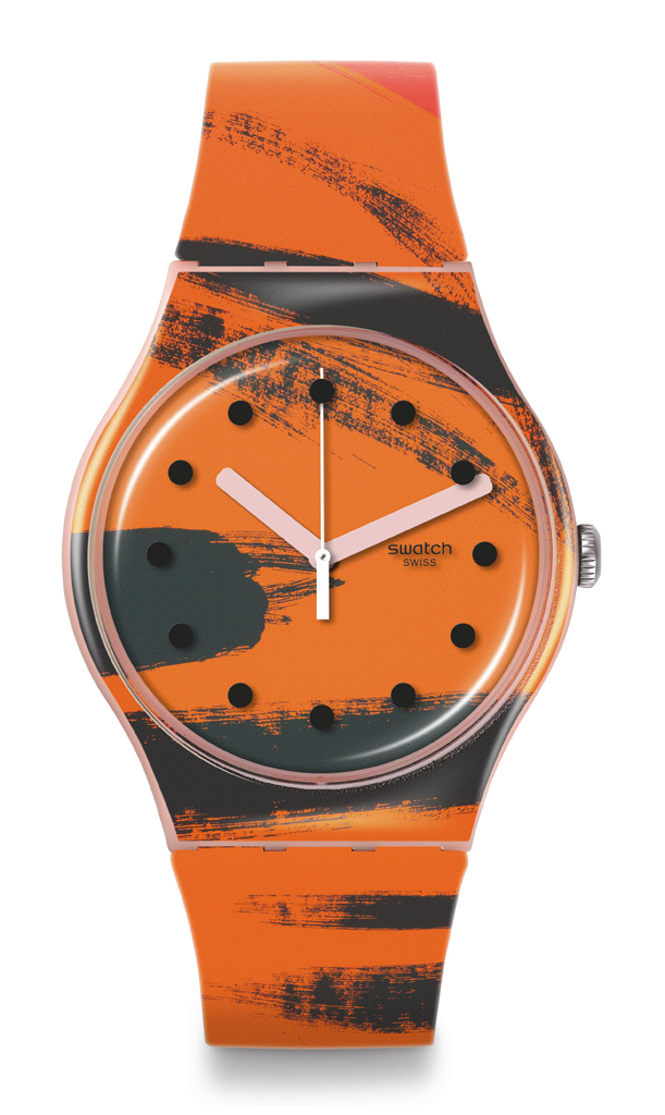 SWATCH BARNS-GRAHAM"S ORANGE AND RED ON PINK lifestyle