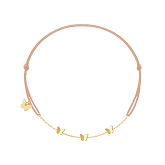 BORBOLETA 3 Butterflies Yellow Gold Plated Bracelet