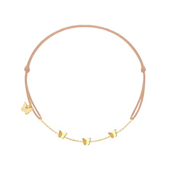 BORBOLETA 3 Butterflies Yellow Gold Plated Bracelet
