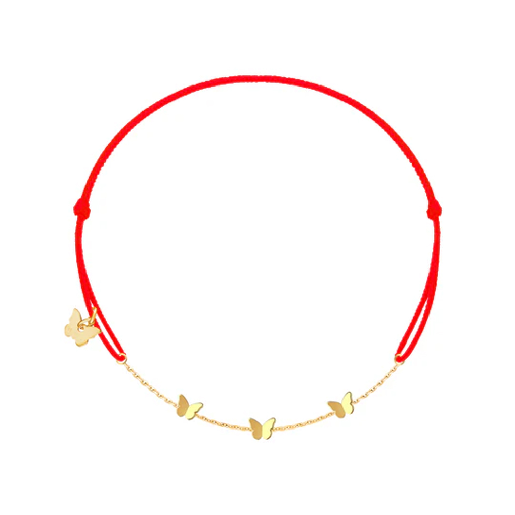 BORBOLETA 3 Butterflies Yellow Gold Plated Bracelet lifestyle