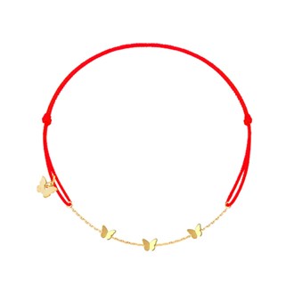 BORBOLETA 3 Butterflies Yellow Gold Plated Bracelet