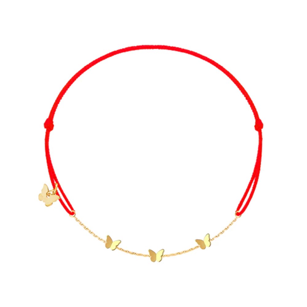 BORBOLETA 3 Butterflies Yellow Gold Plated Bracelet