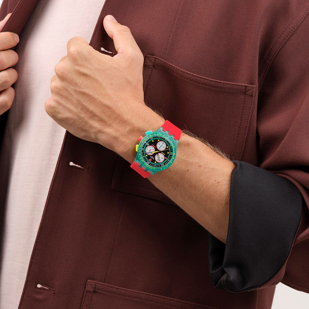 SWATCH NEON EMERALD CHRONO