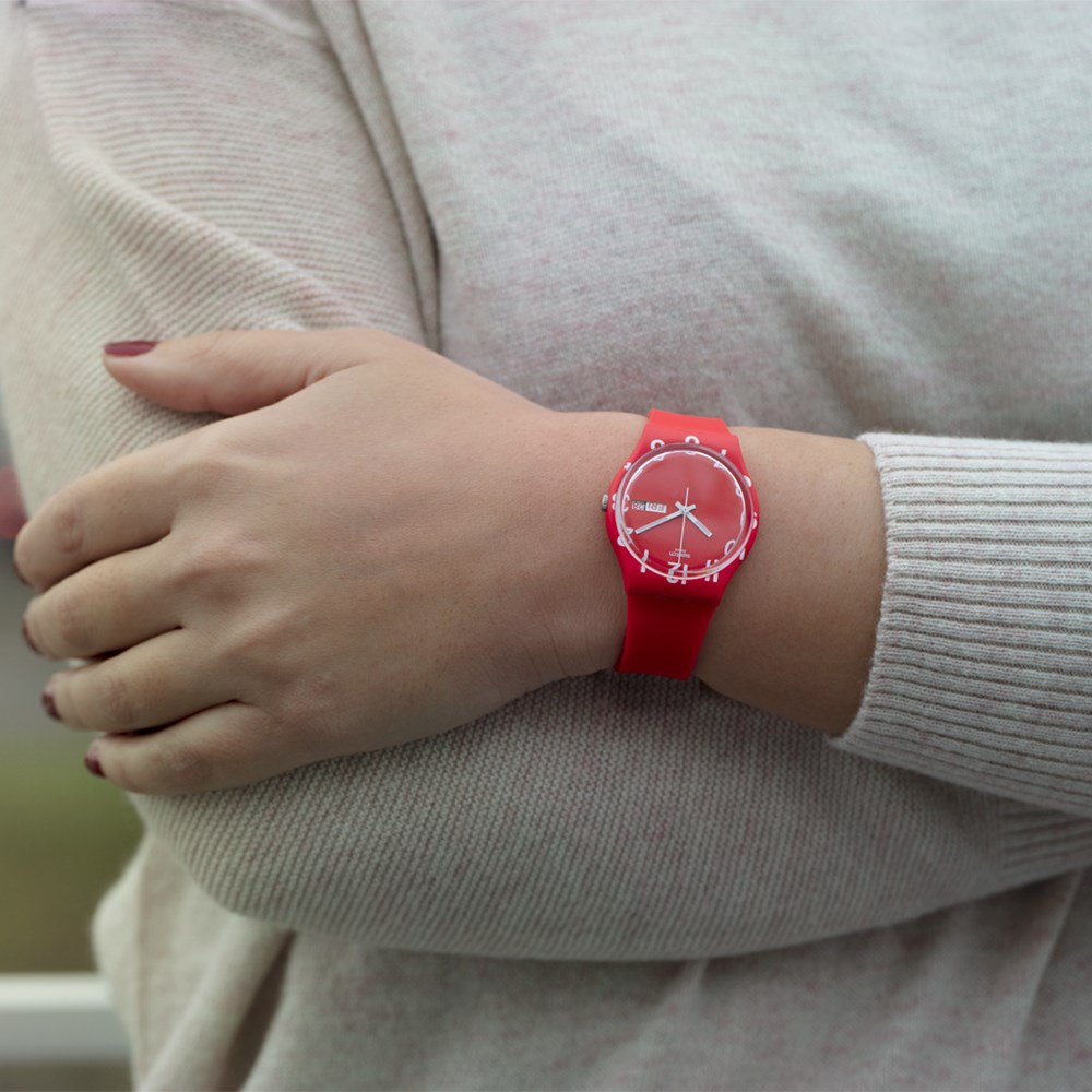 SWATCH OVER RED