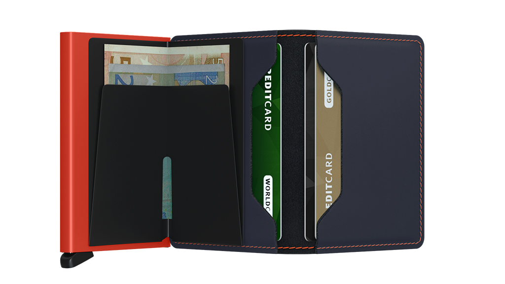 SECRID Slimwallet Matte Nigtblue & Orange lifestyle