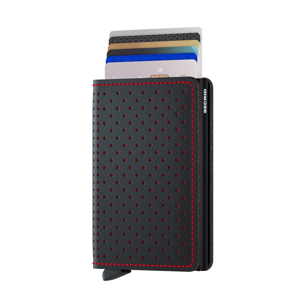 SECRID Slimwallet Perforated Black Red