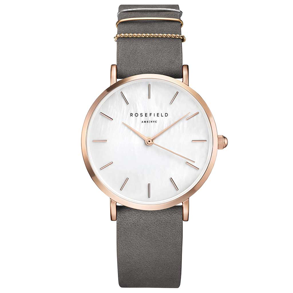 ROSEFIELD THE WEST VILLAGE Elephant Grey Rose Gold lifestyle