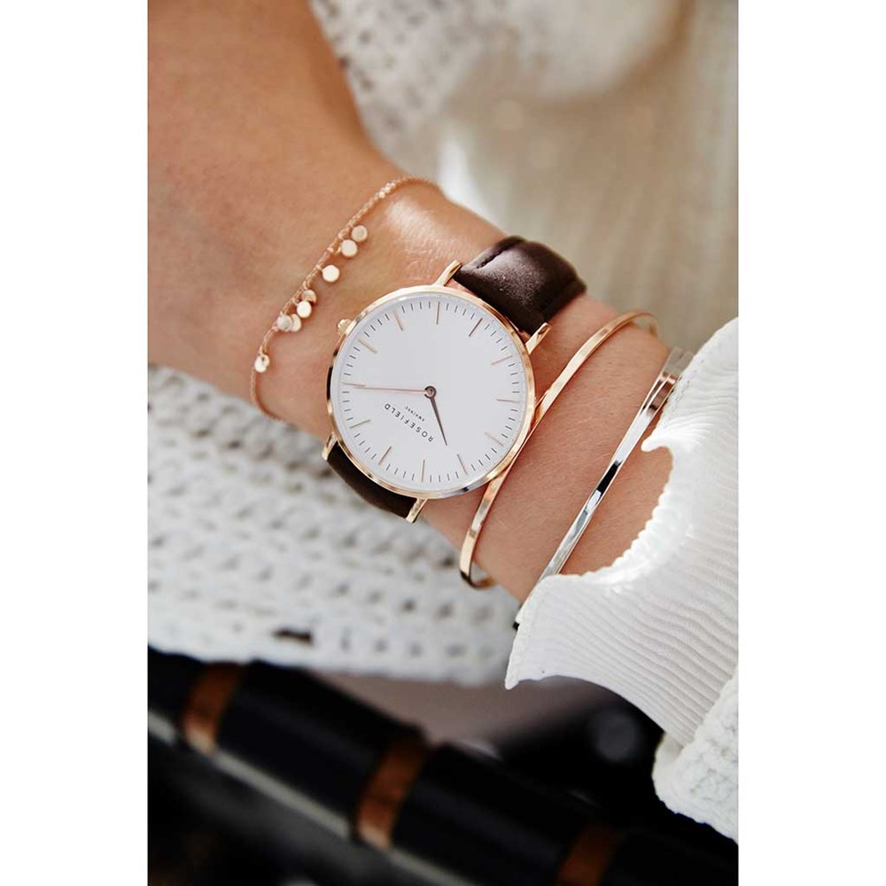 ROSEFIELD THE BOWERY White Brown Rose Gold