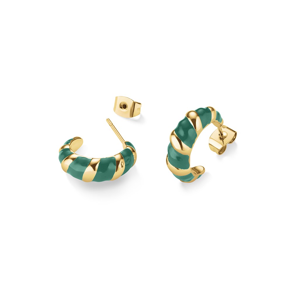 ROSEFIELD Emerald Croissant Hoops