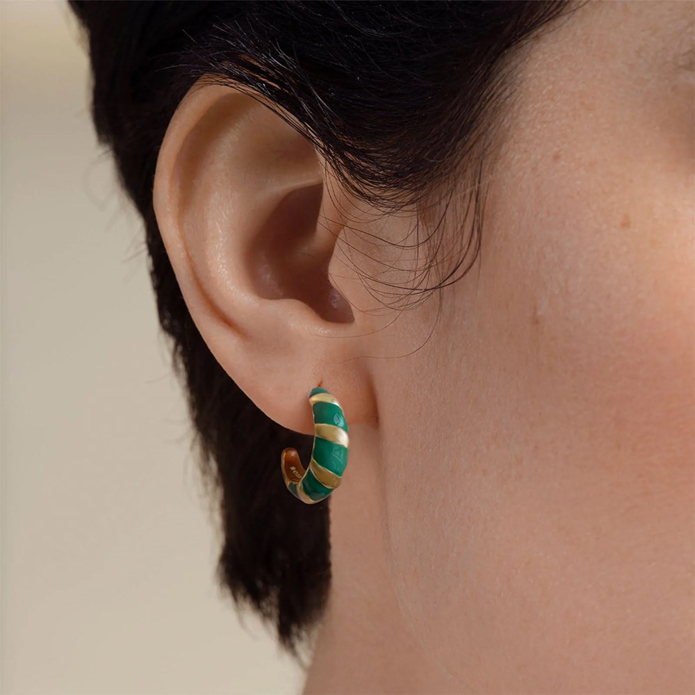 ROSEFIELD Emerald Croissant Hoops