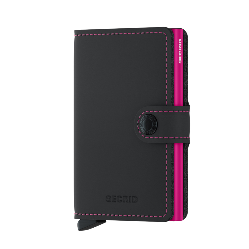 SECRID Miniwallet Matte Black Fuchsia lifestyle