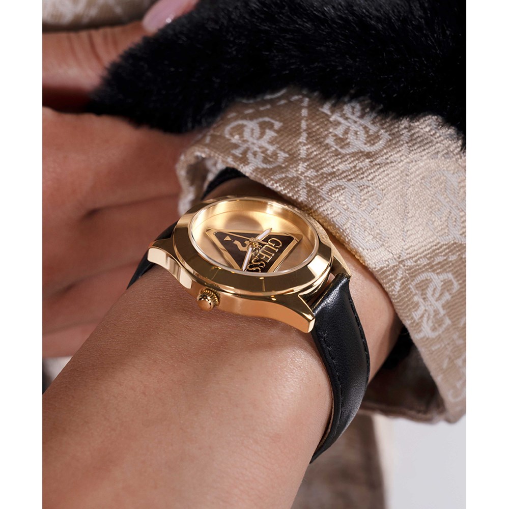 GUESS BLACK GOLD TONE