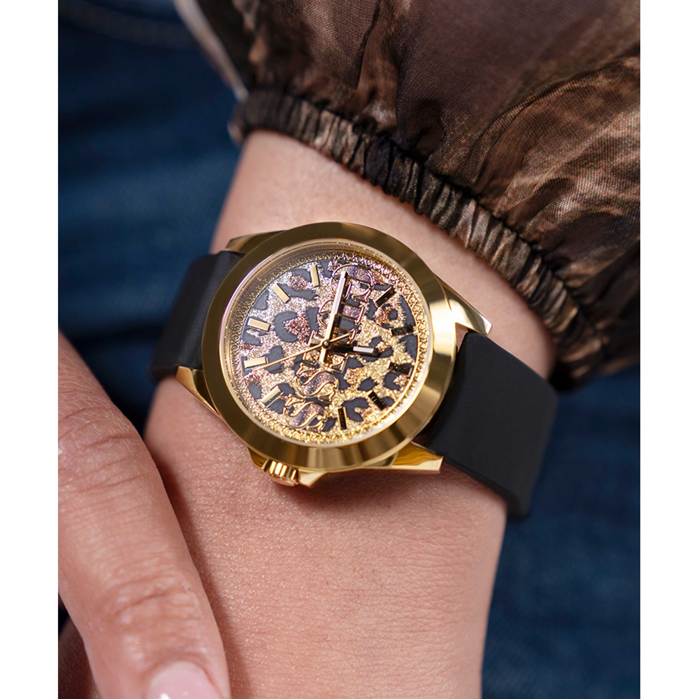 GUESS BLACK GOLD TONE