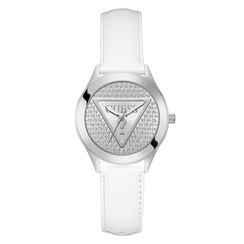 GUESS WHITE SILVER TONE